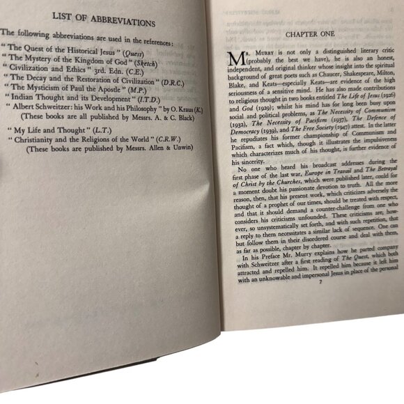 Albert Schweitzer A Vindication George Seaver HC 1950 First Edition James Clark - Picture 8 of 16